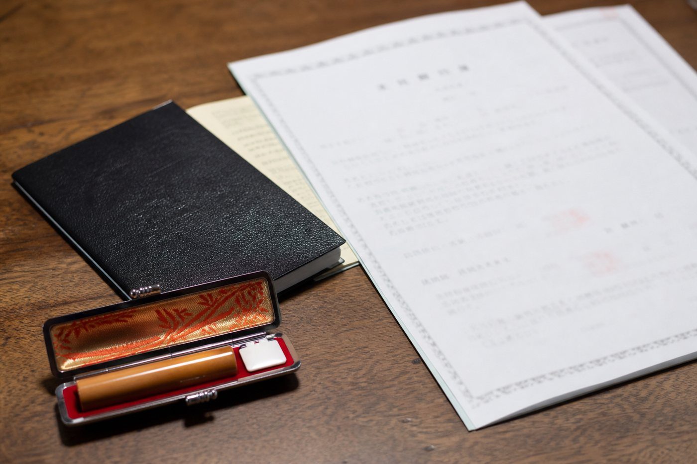 土地賃貸借契約書と地代の通帳・印鑑